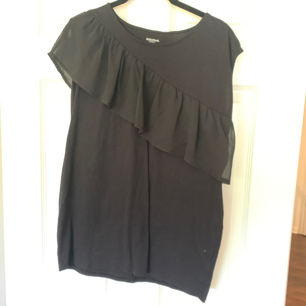 Motherhood maternity soft stretch tee with ruffle